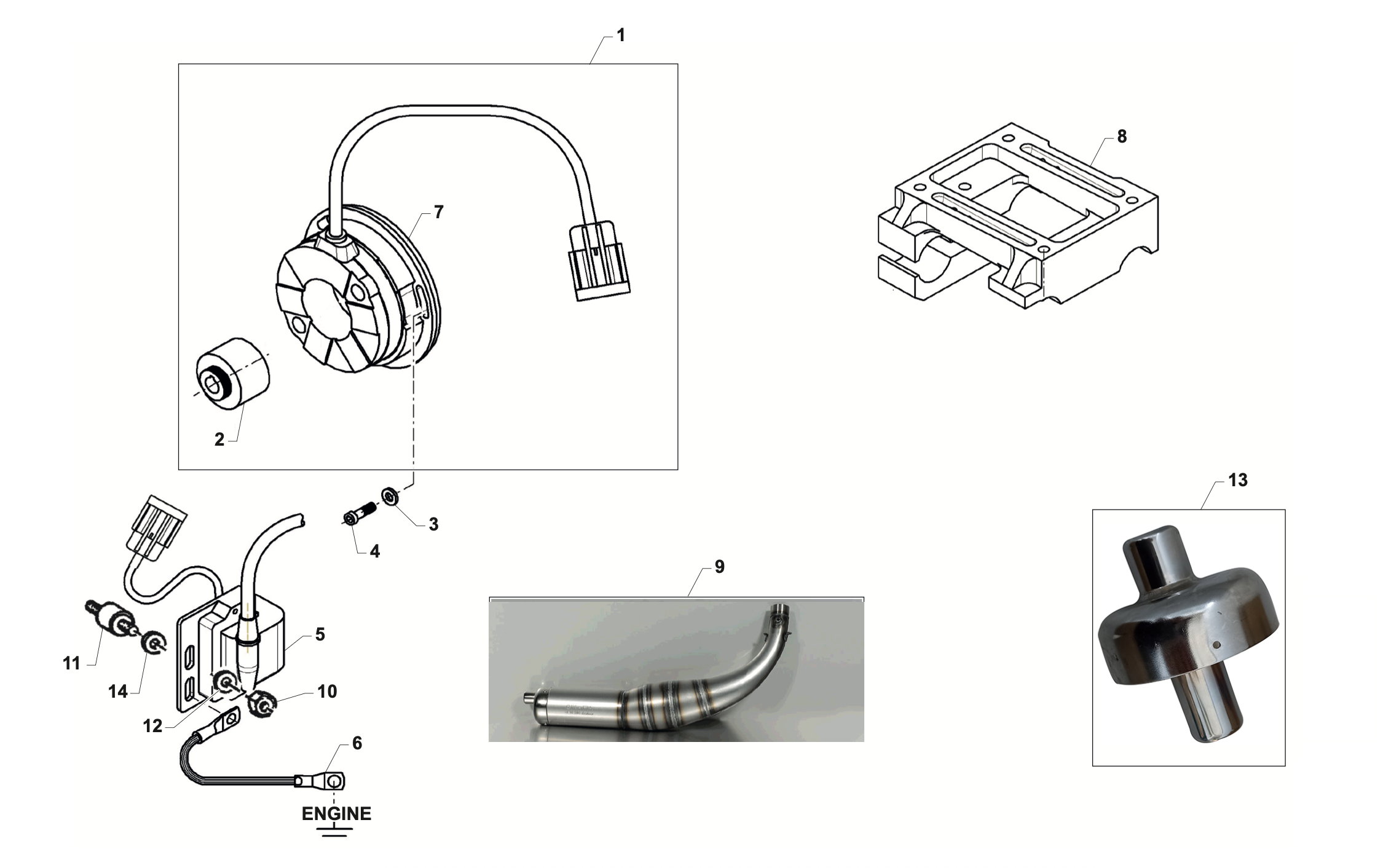 OK S3 Senior — Ignition / Motor Mount / Exhaust